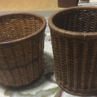 【値下げしました】籐製植木鉢カバー大小２個セット