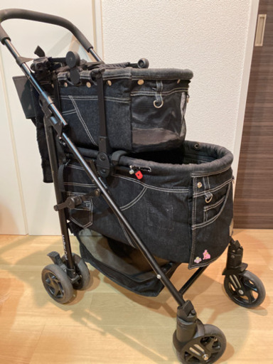 【お譲り先決まりました】デニムマザーカート2段式(ペットカート)