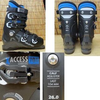 使用感少なめ★26.0-26.5cm サロモン スキーブーツ  X ACCESS 70 WIDE 19-20モデル ブラック×インディゴブルー 黒青白 SALOMON 靴 大人用 ☆ PayPay(ペイペイ)決済可能 ☆ 札幌市 豊平区 平岸 
