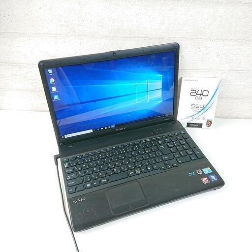 【取置】高速起動 SONY BAIO VPCEB3AGJA  ノートPC 新品SSD 240GB Core i7 640 2.80GHz-3.46GHz 15.5インチ メモリ4GB パソコン