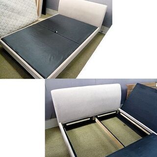 札幌 ダブルベッド ファブリックフレーム マットレスはシーリー sealy monogram5000 ダブルベット 本郷通店