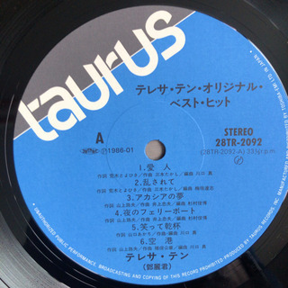 テレサ・テン オリジナル・ベスト・ヒット LP レコード