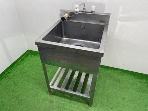 業務用　ステンレス　１層シンク流し台 　蛇口付き　店舗　飲食店　Ｗ６００ｘＤ６５０ｘＨ８２０ｍｍ