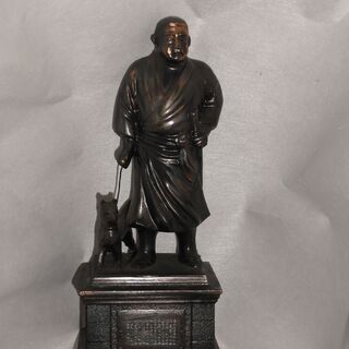 西郷隆盛 銅像　オブジェ 銅製　置物　インテリア　レトロ　骨董