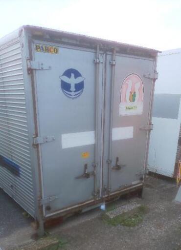 【香取市山之辺】No.E-2 雨染みあり【3t車でも配送可】【床は木製】アルミコンテナ 長さ約320cm×幅180cmくらい 配送可