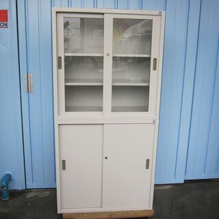 上下書庫セット　ガラス　/　引違い　ニューグレー　コクヨ製　RBC-H2GW   RBC-H2W