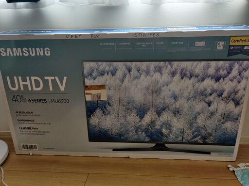 中古（一週間使用）Samsung UHD（４K対応）TV 40インチ MU6300