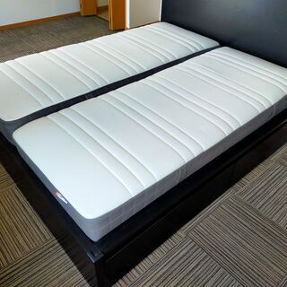IKEA 収納付きダブルベッド＆スプリングマット2つ