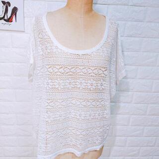 🌼【L】透かし編み  透け感 夏服の画像