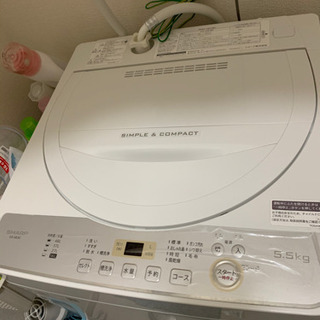 【ネット決済】洗濯機　SHARP ES-GE5C-W