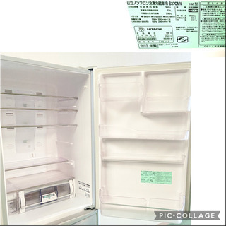 日立☆3ドア☆ノンフロン冷凍冷蔵庫(自動製氷付き)☆365L☆動作良好☆ 日立 365L 3ドア冷凍冷蔵庫 R-K370EV2014年 自動製氷機能