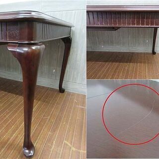 ss2442　札幌市内・札幌近郊限定　マルニ　ダイニング7点セット 　maruni　ブリティッシュコレクション　伸長テーブル 　椅子　6脚　いす　イス　エクステンション　食卓セット 　洋風　肘なし椅子　アームレス　布張りチェア