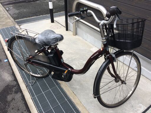 地域限定送料無料 ヤマハ パス ナチュラ 12,8AH 子供乗せ 赤茶