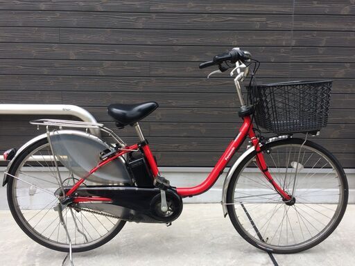 地域限定送料無料　パナソニック　ビビ　DX　新基準　子供乗せ　16AH　赤　アシスタ　ナチュラ　神戸市　電動自転車