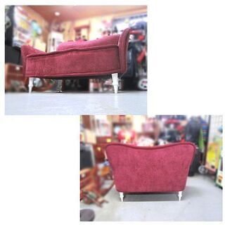 Francfranc テネル ソファ】パープル 幅1245mm 2人掛けソファ 起毛風