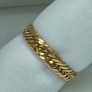 中古品】K18 12面トリプル 喜平リング 2.7g 15.5号［20