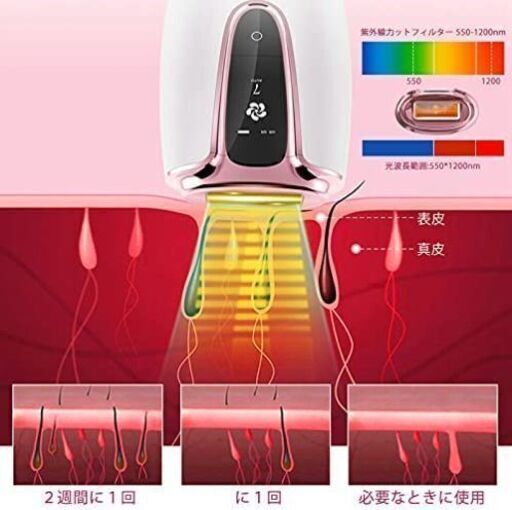 光脱毛器 家庭用脱毛器 レーザー IPL 美肌機能 永久脱毛 8段階照射