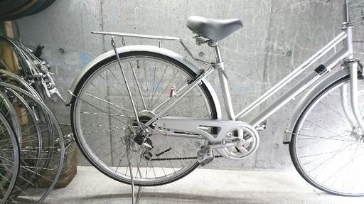 自転車中古 COCOILU 外装6段変速 オートライト カゴリアキャリア付き