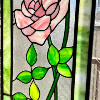 ステンドグラス ピンクローズ