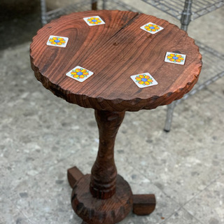 木の丸テーブル