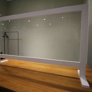 【価格改定】コロナ対策　飛沫防止パーティション　白　木材タイプ