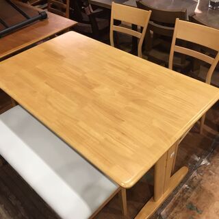 愛品館市原店】ベンチダイニング4点セット【管理IDS007609-104】