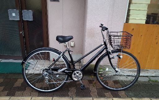 美品☆VOYAGE[ボヤージュ]27吋 シティサイクル 外装6段/LEDオート/ブラック