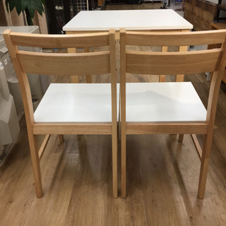 ニトリのダイニング3点セット（ホワイト）です。【トレファク東大阪店】 ニトリのダイニング3点セット（ナチュラル×ホワイト）です