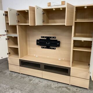 デザインに現れる使いやすさ！【愛品館 江戸川店】パモウナ　壁面収納TVボード　壁面収納　壁面ボード　ID:157-007751-007　配送可＆代引き配送可