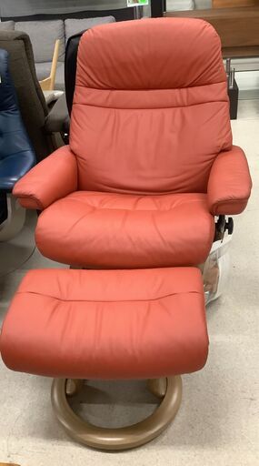 EKORNES/エコーネス ストレスレスチェア オットマンセット オレンジ【ユーズドユーズ名古屋天白店】 J799