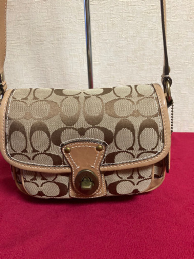 5MKO374  袋付き COACH ブラウン ショルダーバッグ 小さめ