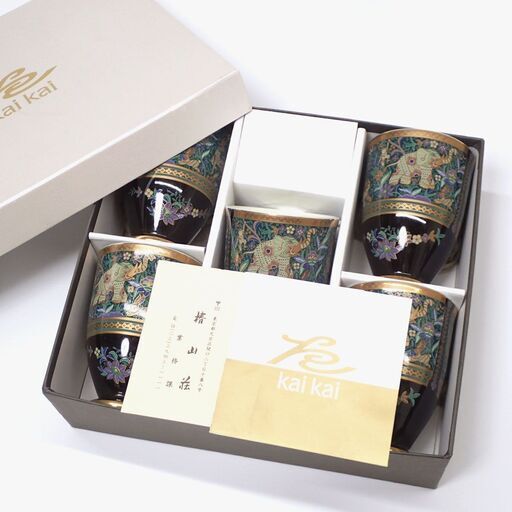CB370 kaikai 象更紗 フリーカップ 酒器 茶器 5セット