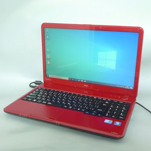 1台限定 送料無料 新品SSD搭載 レッド色 ノートパソコン 中古良品 Win10 15.6型 NEC PC-LS350CS3KS Core i3 4GB DVDRW 無線LAN LibreOffice