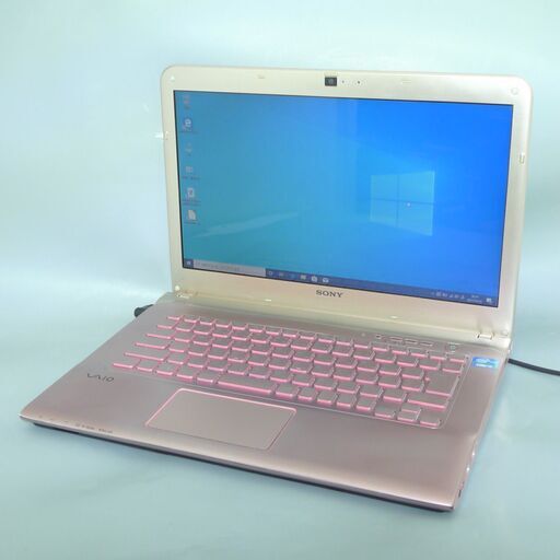 1台限定 送料無料 新品SSD搭載 ピンク色 ノートパソコン 中古良品 Windows10 14型 SONY SVE14A38CJP Core i3 8GB Blu-ray 無線 LibreOffice