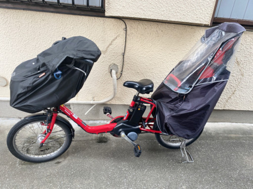 【お取引者様決定】ヤマハ　ギュトミニＤＸ　BE-ELMD032 電動自転車　子供乗せ　前後　チャイルドシートあり　カバーあり