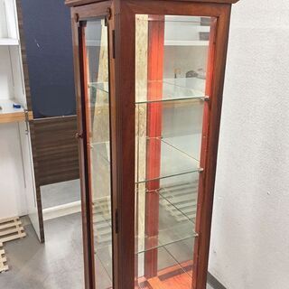 ロイズアンティークス 飾り棚 アンティーク家具 コレクション ガラス製 無垢材 キャビネット