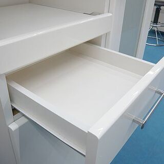 札幌 レンジボード 幅80×奥行40×高さ115㎝ ホワイト エナメル天板