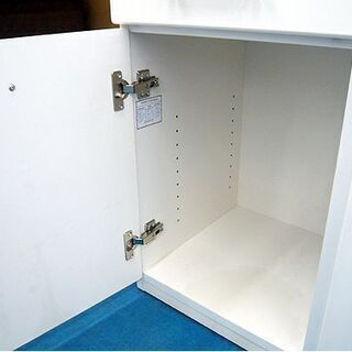 札幌 レンジボード 幅80×奥行40×高さ115㎝ ホワイト エナメル天板
