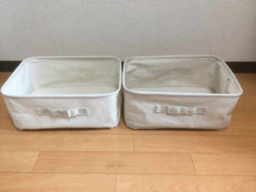 無印良品。ポリエステル綿麻混・ソフトボックス。5個セット。