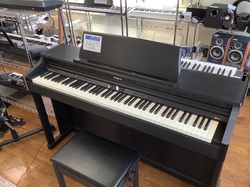 電子ピアノ ROLAND HP205-SB イス付 多数ハガレ有