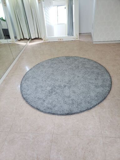 あげます 130cm 円形ラグ モダンなグレーikea Wdcin 学芸大学のカーペット マット ラグ の中古あげます 譲ります ジモティーで不用品の処分
