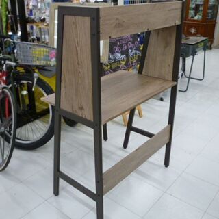 ドウシシャ インテリアデスク 幅84×奥行50×高129㎝ ルミナス ベルーモ 木目調 棚付き 机 苫小牧西店