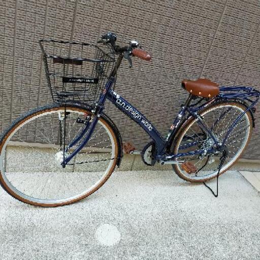 自転車  27型  ネイビー  6段変速  美品