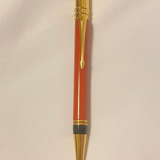 Parker Duofold パーカー オレンジ×ゴールド ボールペン 箱付き 名前