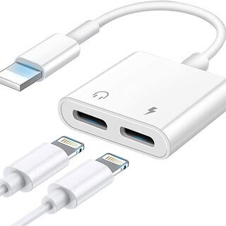 iPhoneイヤホン 変換 アダプタ 変換 充電 イヤホン 同時...