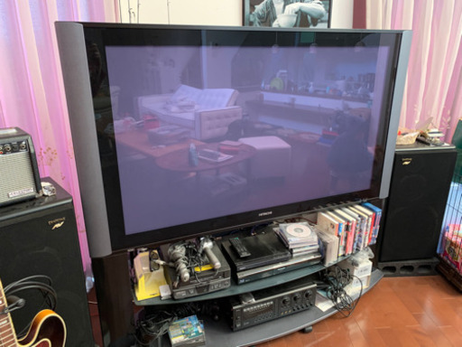 ジャンク　テレビ55インチ　超美品　日立購入時50万円　台、リモコン付き