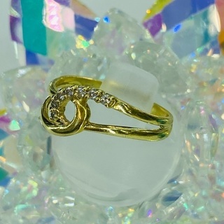 【品】K18 ダイヤモンドリング 11号 0.08ct [124]