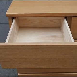 MUJI 無印良品 ミドルチェスト 4段ワイド タモ材【YY0517-2】