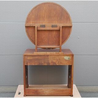引取限定】松本伝統 指物工芸家具 鏡台 ドレッサー 丸型一面鏡 松本 