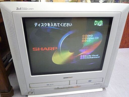 シャープ DEM テレビデオ VT-17DV30 VHS/DVD リモコン付き カラーテレビ ジャンク扱い 札幌市手稲区